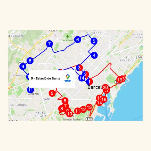 Barcelona City Sightseeing Hop On Hop Off Map Route